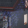 LED Curtain Icicle Lights 393.7" 400 LED Blue 8 Function