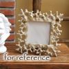 Mediterranean Style 3x4 Resin Coral Picture Frame Ocean Baby Nursery Decor Photo Frame,Golden