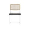 Set of 4, Leather Dining Chair with High-Density, Rattan Chair Gray