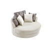 Swivel Round Barrel Chair, 5 Pillows 360 Degree Swivel for Living Room, Bedroom, Beige