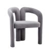 COOLMORE Contemporary Designed Velvet Fabric Upholstered Accent/Dining Chair /Barrel Side Chairs Kitchen Armchair for Living Room set of 2 (Gray Velve