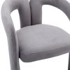 COOLMORE Contemporary Designed Velvet Fabric Upholstered Accent/Dining Chair /Barrel Side Chairs Kitchen Armchair for Living Room set of 2 (Gray Velve