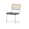 Set of 4, Leather Dining Chair with High-Density, Rattan Chair Gray