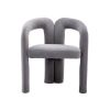 COOLMORE Contemporary Designed Velvet Fabric Upholstered Accent/Dining Chair /Barrel Side Chairs Kitchen Armchair for Living Room set of 2 (Gray Velve