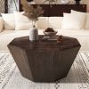 31.5 "Octagonal Black walnut Rubber wood Coffee Table, Coffee Table, Living Room Bedroom