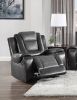 Modern Luxury Living Room Sofa Set 3pc Reclining Sofa Loveseat Glider Reclining Chair Formal Furniture Premium Faux Leather Upholstery Comfortable Two