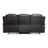 Modern Luxury Living Room Sofa Set 3pc Reclining Sofa Loveseat Glider Reclining Chair Formal Furniture Premium Faux Leather Upholstery Comfortable Two