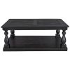 Rustic Floor Shelf Coffee Table with Storage,Solid Pine Wood (As same As WF287269AAB)