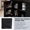 Kitchen Cart Drop-Leaf Countertop, Cabinet w/internal storage racks