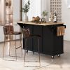 Kitchen Cart Drop-Leaf Countertop, Cabinet w/internal storage racks