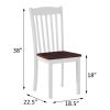 White and Walnut Slat Back Side Chairs (Set of 2)