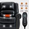 Power Lift Recliner Chair Heat Massage Dual Motor Infinite Position Up to 350 LBS, Genuine Leather, Heavy Duty Motion Mechanism with USB Ports, Black