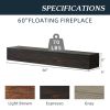 60" Rustic Wood Fireplace Mantel,Wall-Mounted & Floating Shelf