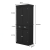 71" Kitchen Pantry Storage Cabinet , with 4 Doors, Drawer, 2 Adjustable Shelves, Freestanding Cupboard for Dining Room Living Room, Laundry-Black