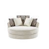 Swivel Round Barrel Chair, 5 Pillows 360 Degree Swivel for Living Room, Bedroom, Beige