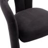 COOLMORE Contemporary Designed Velvet Fabric Upholstered Accent/Dining Chair /Barrel Side Chairs Kitchen Armchair for Living Room set of 2 (Black Velv