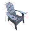 Outdoor or indoor Wood Adirondack chair with an hole to hold umbrella on the arm ,Gray