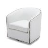 Trenton Swivel Arm Chair - Milky