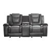 Modern Luxury Living Room Sofa Set 3pc Reclining Sofa Loveseat Glider Reclining Chair Formal Furniture Premium Faux Leather Upholstery Comfortable Two