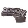 Luxury Living Room 3-Piece Power Reclining Sectional with Drop-Down Cup Holders, Reading Lights, Console, Storage Arms with Cup holders, Plush Seating