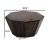 31.5 "Octagonal Black walnut Rubber wood Coffee Table, Coffee Table, Living Room Bedroom