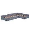 Upholstered Double Twin Size Daybed with Trundle and Drawer, Gray