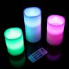 3Pcs Flameless Candles Votive Candles Wireless Battery Operated LED Flickering Candles w/Remote