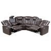 Luxury Living Room 3-Piece Power Reclining Sectional with Drop-Down Cup Holders, Reading Lights, Console, Storage Arms with Cup holders, Plush Seating