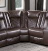 Luxury Living Room 3-Piece Power Reclining Sectional with Drop-Down Cup Holders, Reading Lights, Console, Storage Arms with Cup holders, Plush Seating