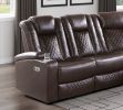 Luxury Living Room 3-Piece Power Reclining Sectional with Drop-Down Cup Holders, Reading Lights, Console, Storage Arms with Cup holders, Plush Seating