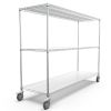 3 Tier Standing Shelf Units, 3000 LBS NSF Height Adjustable Metal Garage Storage Shelves with Wheels