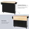 Kitchen Cart Drop-Leaf Countertop, Cabinet w/internal storage racks