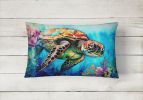 Nautical Collection Throw Pillow Throw Pillow for Indoor Couch Bed Outdoor Patio Washable, Loggerhead Sea Turtle 2809,12Hx16W