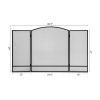 3-Panel Foldable Fireplace Screen with Wrought Metal Mesh