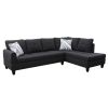 Black Grey Linen Living Room Sofa Set B