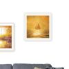 Trendy Decor 4U "Golden Solo Sailboats" Framed Wall Art for Living Room, Wall Art Print for Home Decor, Bedroom Wall Art by Bluebird Barn