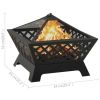 Fire Pit with Poker 25.2" XXL Steel