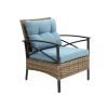 Patio 4 piece sectional low dining conversation sofa set- KD rattan wicker outdoor garden furniture corner sofa set with cushion.