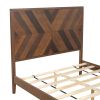 Mid-Century Modern Platform Bed Wood Slat Support with No Box Spring Needed,Full, Walnut