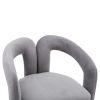 COOLMORE Contemporary Designed Velvet Fabric Upholstered Accent/Dining Chair /Barrel Side Chairs Kitchen Armchair for Living Room set of 2 (Gray Velve