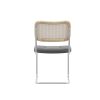 Set of 4, Leather Dining Chair with High-Density, Rattan Chair Gray