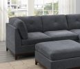 Modular Living Room Furniture Corner Wedge Ash Chenille Fabric 1pc Cushion Wedge Sofa Couch.