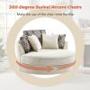 Swivel Round Barrel Chair, 5 Pillows 360 Degree Swivel for Living Room, Bedroom, Beige