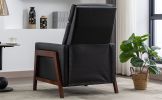 Wood-Framed PU Leather Recliner Chair Adjustable Home Theater Seating with Thick Seat Cushion and Backrest Modern Living Room Recliners