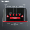 Sharp Super Loud Alarm Clock for Heavy Sleepers, 6 Extremely Loud Wake Up Sounds - up to 115db Volume, Red/Black with Red LED Display