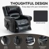 Power Lift Recliner Chair Heat Massage Dual Motor Infinite Position Up to 350 LBS, Genuine Leather, Heavy Duty Motion Mechanism with USB Ports, Black