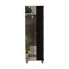 Urano Mirror Linen Cabinet, Four Interior Shelves, Five External Shelves -Black