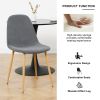 Light Grey Modern Fabric Chairs with wood-transfer Metal Leg set of 4