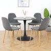 Light Grey Modern Fabric Chairs with wood-transfer Metal Leg set of 4