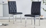 2 piece dining chair, modern style kitchen upholstered high back, metal leg office chair, suitable for dining room, office, restaurant.